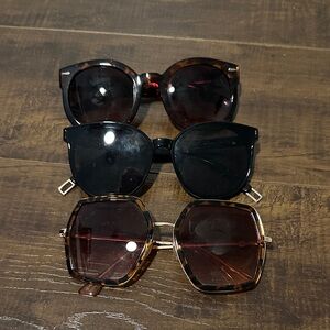 Stylish Sunglasses Set - Black and Tortoise